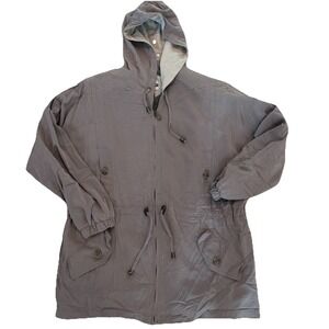 Outbrook Hooded Utility Jacket M Parka Nylon Shell Drawstring Coat